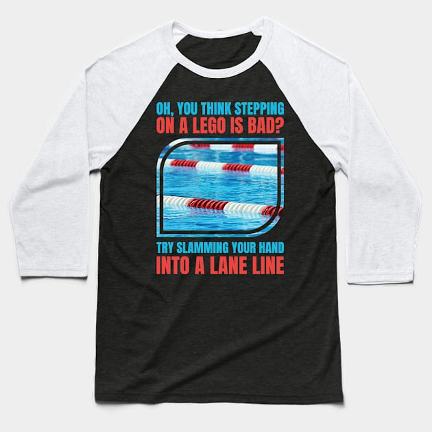 Funny swimming lane line design. Baseball T-Shirt by SzarlottaDesigns